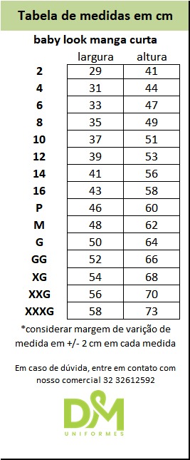 Baby look em manga curta para uniformes profissionais, ideal para conforto e estilo.