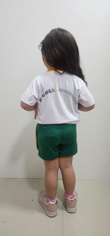 Camisa polo manga curta do uniforme da Escola Amarelinha