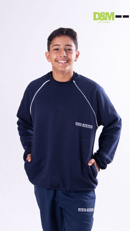Casaco moletom do uniforme escolar SESI/SENAI em São João Nepomuceno