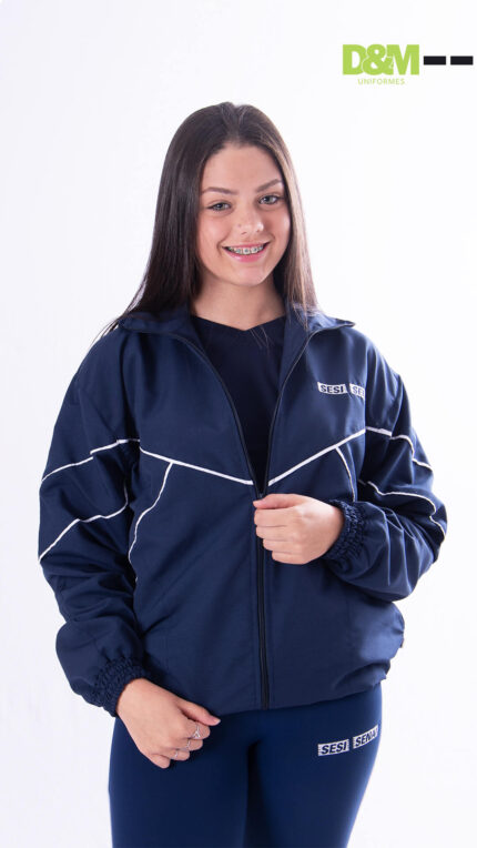 Casaco moletom do uniforme escolar do SESI/SENAI em SJN